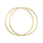 9k Yellow Gold Plain Sleepers Hoop in 8 Sizes - 2 mm - Image 5