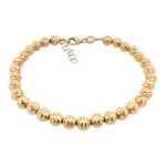 14k Yellow Gold diamond cut ball bead bracelet for ladies with adjustable size 6.5 to 7.5 inches 5 mm wide.