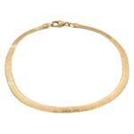 14k yellow gold harringbone bracelet solid ladies and womens bracelet.