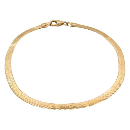 14k yellow gold harringbone bracelet solid ladies and womens bracelet.