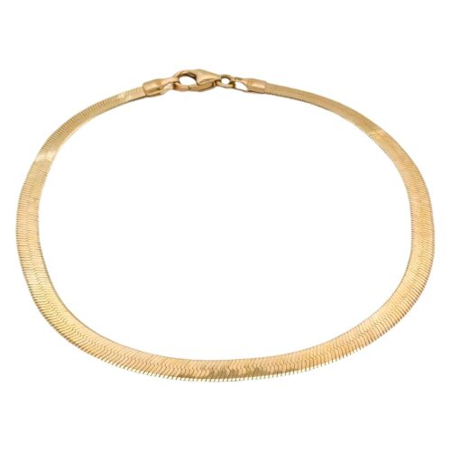14k yellow gold harringbone bracelet solid ladies and womens bracelet.