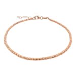 14k rose gold diamond cut ball bracelet in solid gold for women and ladies.