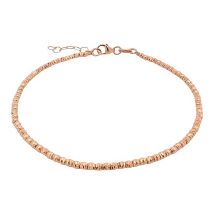 14k rose gold diamond cut ball bracelet in solid gold for women and ladies.