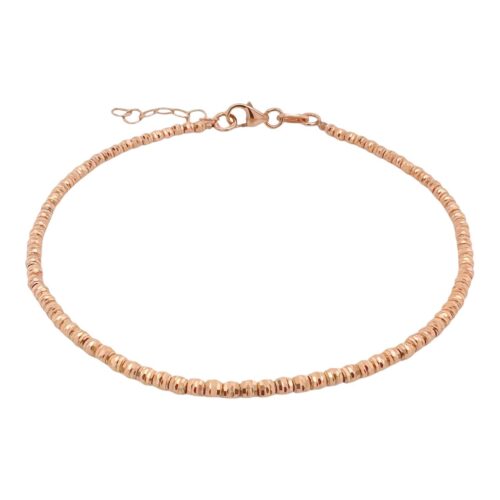 14k rose gold diamond cut ball bracelet in solid gold for women and ladies.