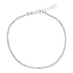 14k white gold diamond cut ball bracelet in solid gold for women and ladies.