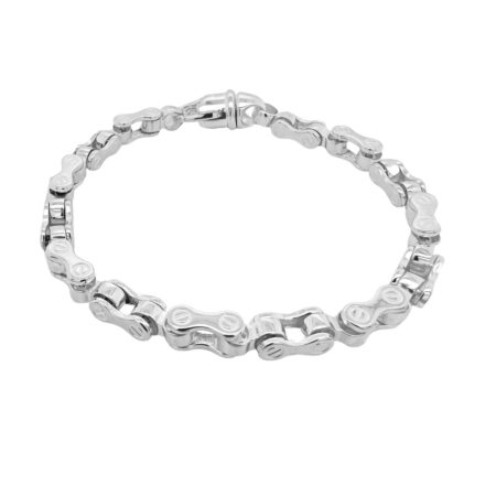 925 sterling silver Bike chain bracelet for men 6 mm wide for men Italian made UK Hallmarked.