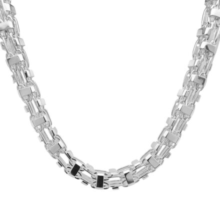 925 sterling silver italian cage chain for men 8 mm wide 20 inches, 22 inches and 24 inches in length.