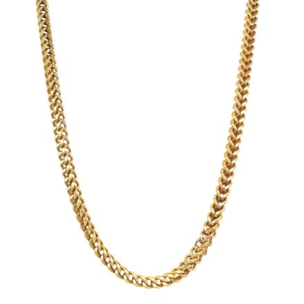 9k gold UK made Franco chain square shaped 4.5 mm wide for men women and kids solid.