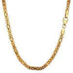 9k yellow gold byzantine chain 3.6 mm wide solid for men and women.