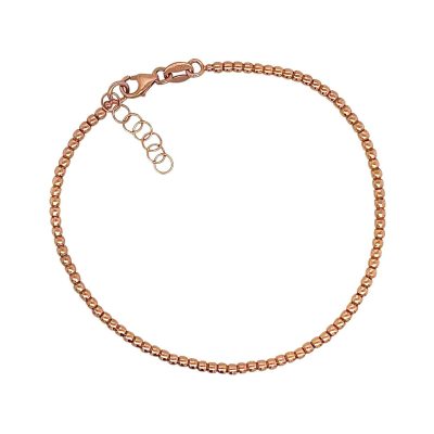 14k rose gold bead ball bracelet solid for women between 6.5 to 7.5 inches in length.