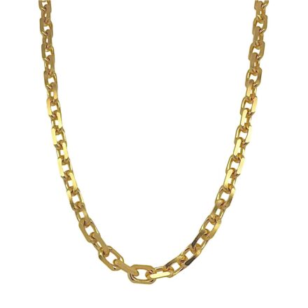 9k yellow gold trace designed anchor style chain solid italian made uk hallmarked.