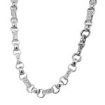 925 Sterling silver gypsy link styled chain for men and women solid patterned with square links 8 mm wide.