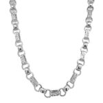 925 Sterling silver gypsy link styled chain for men and women solid patterned with square links 8 mm wide.