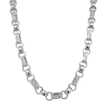 925 Sterling silver gypsy link styled chain for men and women solid patterned with square links 8 mm wide.