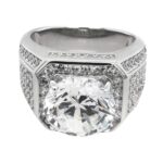 925 Sterling Silver Large Stone Set Signet Ring Cz - SR00216 - Image 4