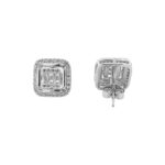 Silver Square Cluster Styled Stud Earring - 4506 - Image 2