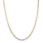 9k yellow gold solid singapore chain 2 mm wide for women.
