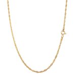 9k yellow gold solid singapore chain 2 mm wide for women.