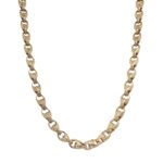 9k yellow gold solid tulip chain for men women and kids all patterned links 5.5 mm wide UK Made 22 inches.