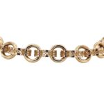9k yellow gold solid clover belcher bracelet 12 mm wide for women and ladies. 7 inches and 7.5 inches.