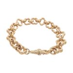 9k Yellow Gold Solid Lucky Clover Belcher Bracelet – 10.50 mm - Image 2