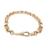 9k yellow gold solid stars and bars belcher bracelet for men and women and kids all lengths 6.5 mm wide.