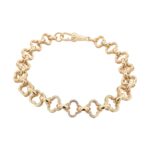 9k yellow gold solid clover bracelet 8.50 mm wide 7 inches, 7.5 inches for women and kids.