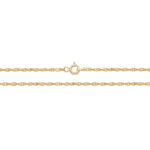 9k yellow gold solid singapore chain 2 mm wide for women.