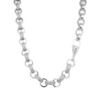 925 sterling silver heart charm chain belcher 9 mm wide 18 inches long for men and women.