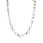 925 sterling silver belcher chain 7 mm wide oval shaped with patterned and plain links, 18, 20, 22, 24 and 26 inches. The chain is for men women and children.