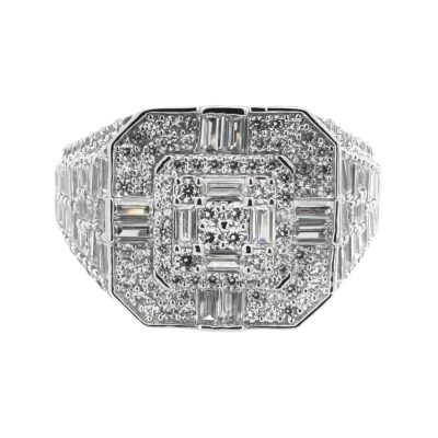925 sterling silver mens pinky ring signet ring 16 mm wide large size jumbo stones.