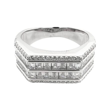925 sterling silver quadrilateral desinged signet ring and pinky ring for men 10 mm for cubic zirconia stones.