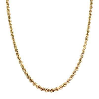 9k yellow gold solid rope chain for men. women and kids/children 2.75 mm wide available in 18, 20, 22, 24 inches in length.