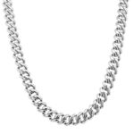 925 sterling silver prog styled cuban chain with stone set box clasp for men women 9 mm wide.
