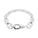 925 sterling silver coffee bean link, gucci link styled bracelet solid for men 12 mm wide.