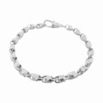 925 sterling silver tulip bracelet 6 mm wide for men. women and children patterned links.