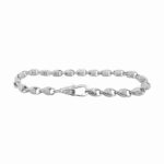 925 sterling silver tulip bracelet 6 mm wide for men. women and children patterned links.