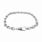 925 sterling silver tulip bracelet 6 mm wide for men. women and children patterned links.