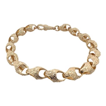 9k Yellow Gold Arcon style bracelet for men women and kids solid hallmarked uk gold. 8.5 mm wide.