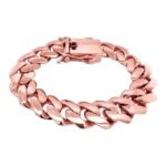 16 mm rose gold cuban miami bracelet for men and women tight and solid links.