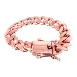 16 mm rose gold cuban miami bracelet for men and women tight and solid links.