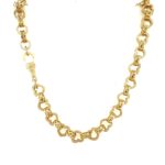 9k Yellow gold solid heart belcher chain with cut out heart for women and kids 7.5 mm wide 18 inches, 22 inches and 24 inches 20 inches.