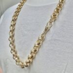 9k yellow gold Solid heavy weight solid Belcher chain 13.50 mm wide for men with patterned and solid links. The chain is available from 22 to 30 inches.