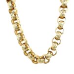 9k yellow gold Solid heavy weight solid Belcher chain 13.50 mm wide for men with patterned and solid links. The chain is available from 22 to 30 inches.