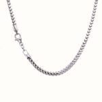 9k White Gold Solid Franco /Foxtail Chain - 3 mm - Image 3