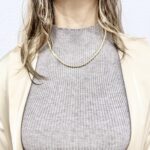 14k yellow gold solid bead ball chain with diamond cut pattern for women. 18 inches long