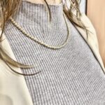 14k yellow gold solid bead ball chain with diamond cut pattern for women. 18 inches long