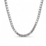 925 Sterling Silver Stone Set Tennis Necklace - 4 mm - Image 3
