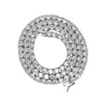 925 Sterling Silver Stone Set Tennis Necklace - 4 mm - Image 4