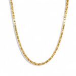 9k yellow gold solid square byzantine chain for men women and kids 2.5 mm wide .